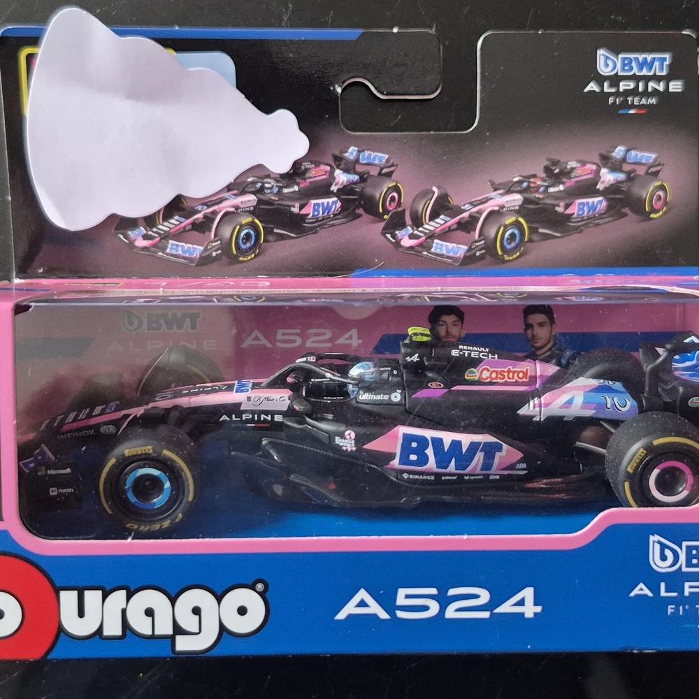 BWT Alpine A524 Pink & Black Die-Cast Race Car - Kids Toy